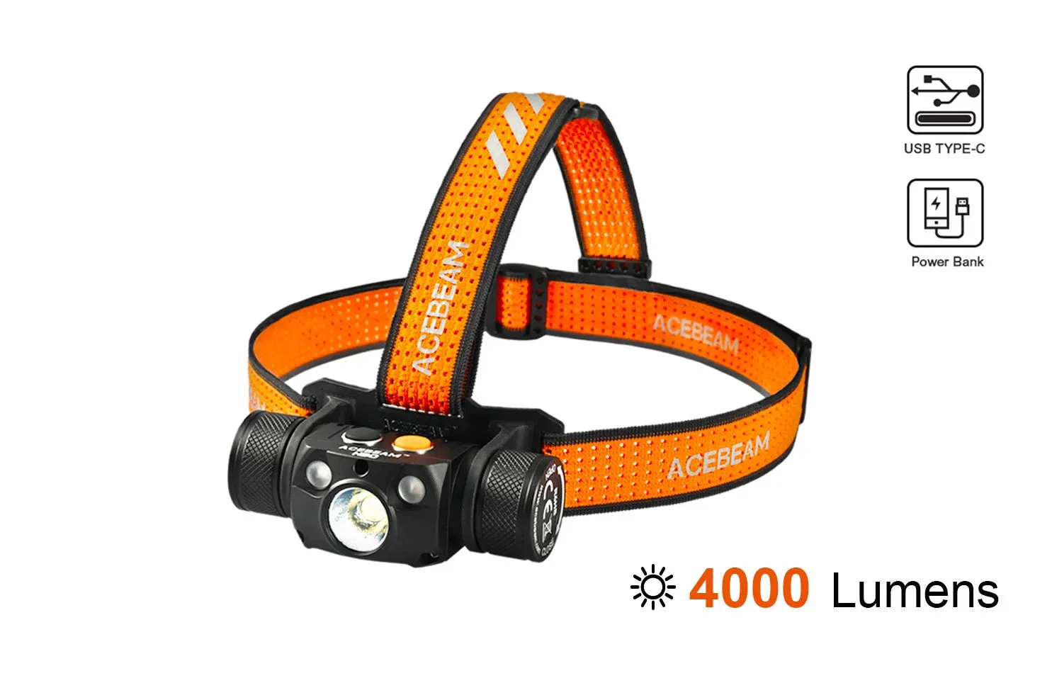 Acebeam H30 6500K 4000 Lumen Red   Green Fast Charging Headlamp 1 x 21700 Battery