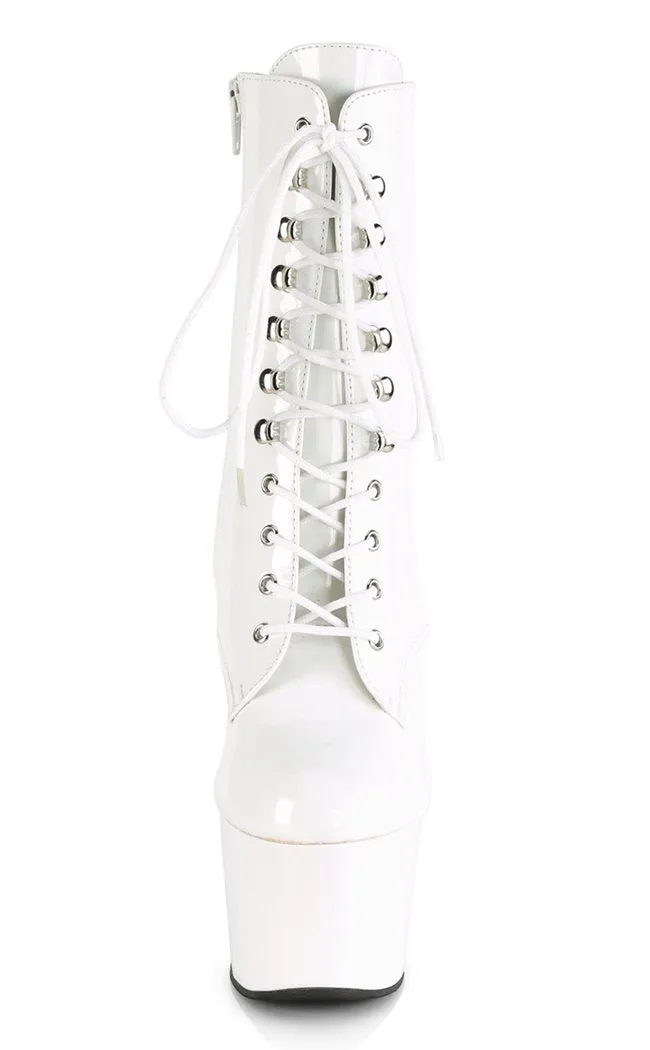 ADORE-1020 White Patent Ankle Boots