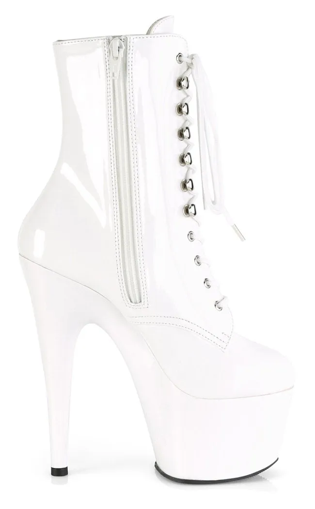 ADORE-1020 White Patent Ankle Boots