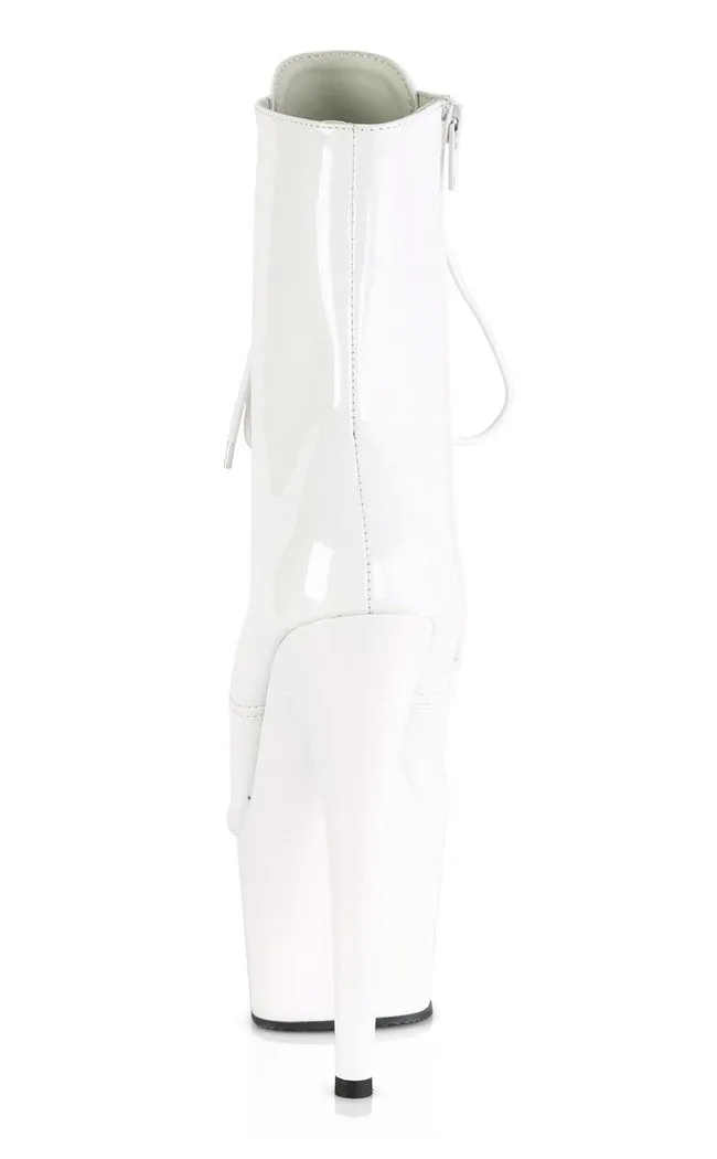 ADORE-1020 White Patent Ankle Boots