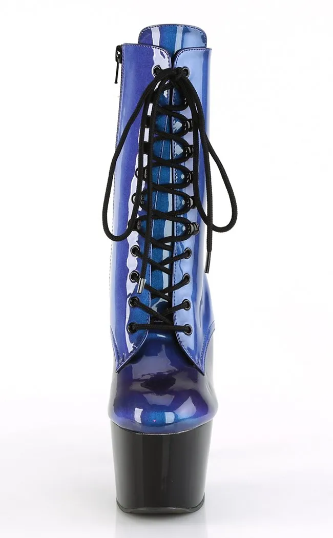 ADORE-1020SHG Blue & Purple Holo Ankle Boots