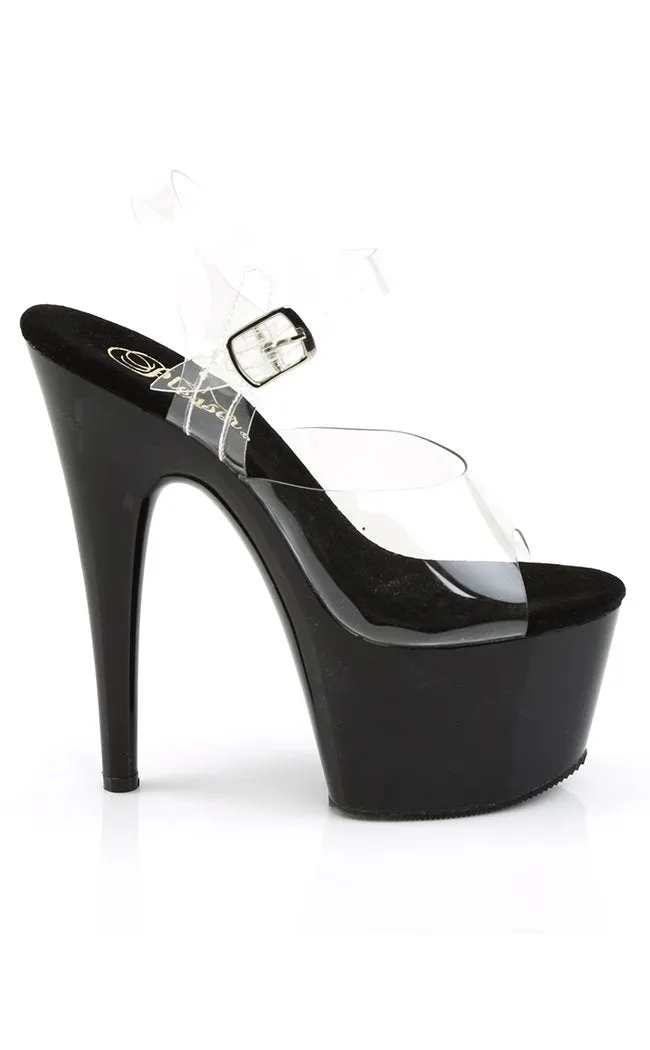 ADORE-708 Clear & Black Platform Heels