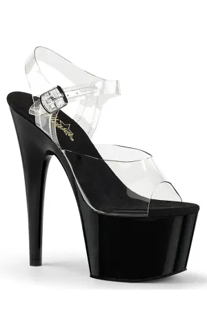 ADORE-708 Clear & Black Platform Heels