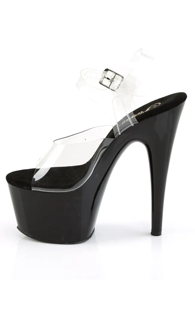 ADORE-708 Clear & Black Platform Heels