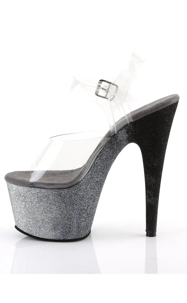 ADORE-708OMBRE Silver & Black Ombre Heels