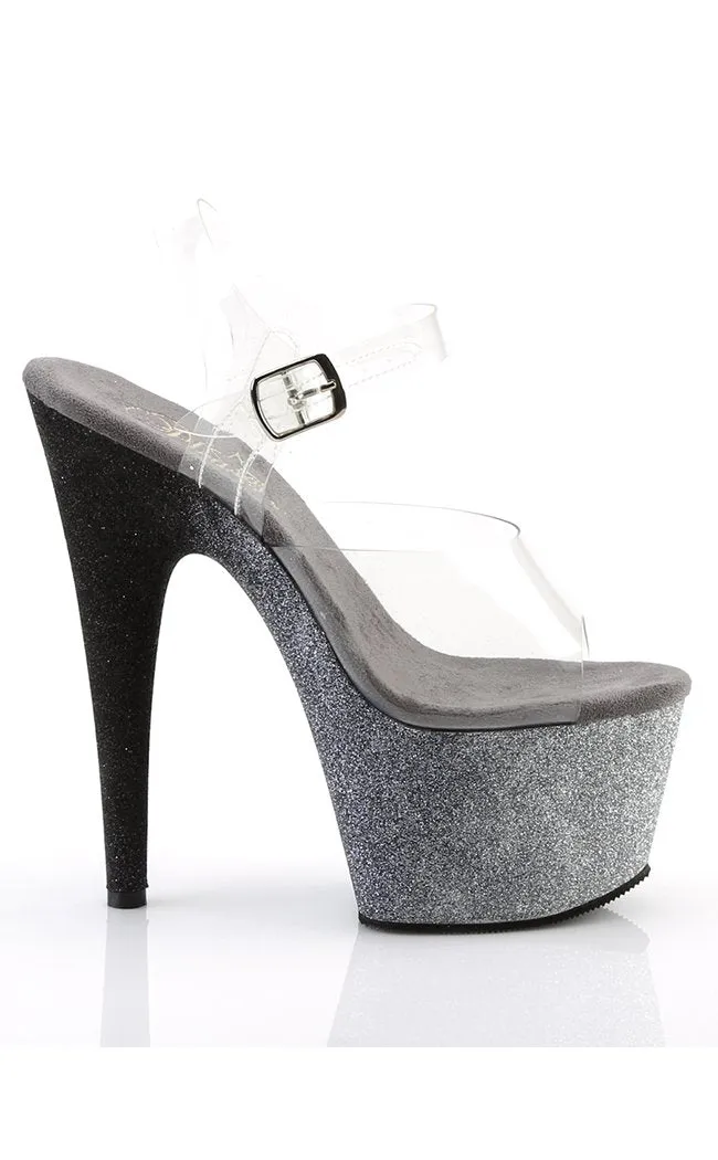 ADORE-708OMBRE Silver & Black Ombre Heels