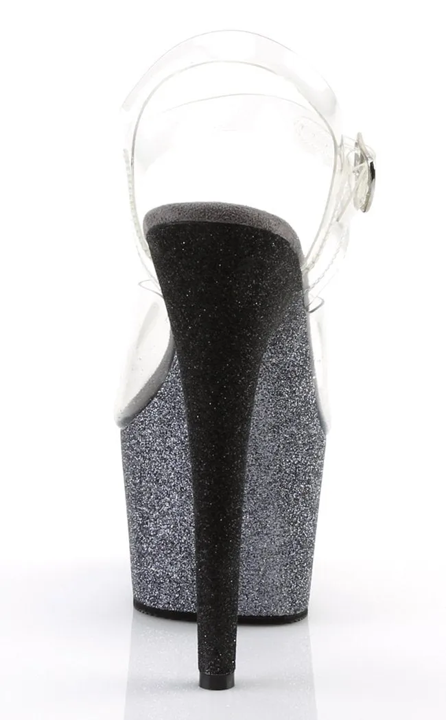 ADORE-708OMBRE Silver & Black Ombre Heels