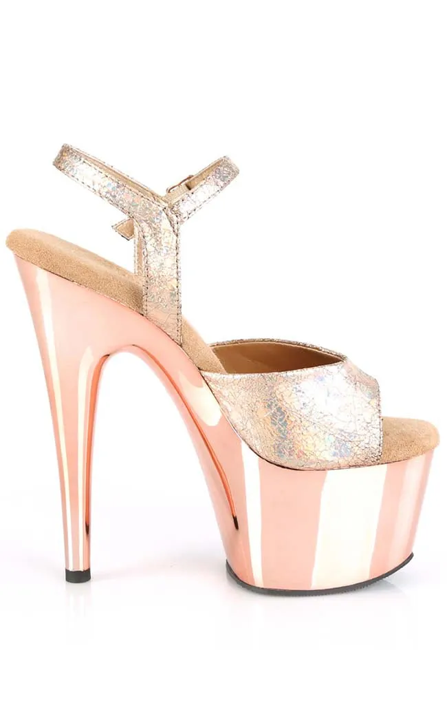 ADORE-709HM Rose Gold Metallic Heels