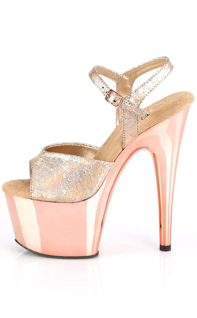 ADORE-709HM Rose Gold Metallic Heels