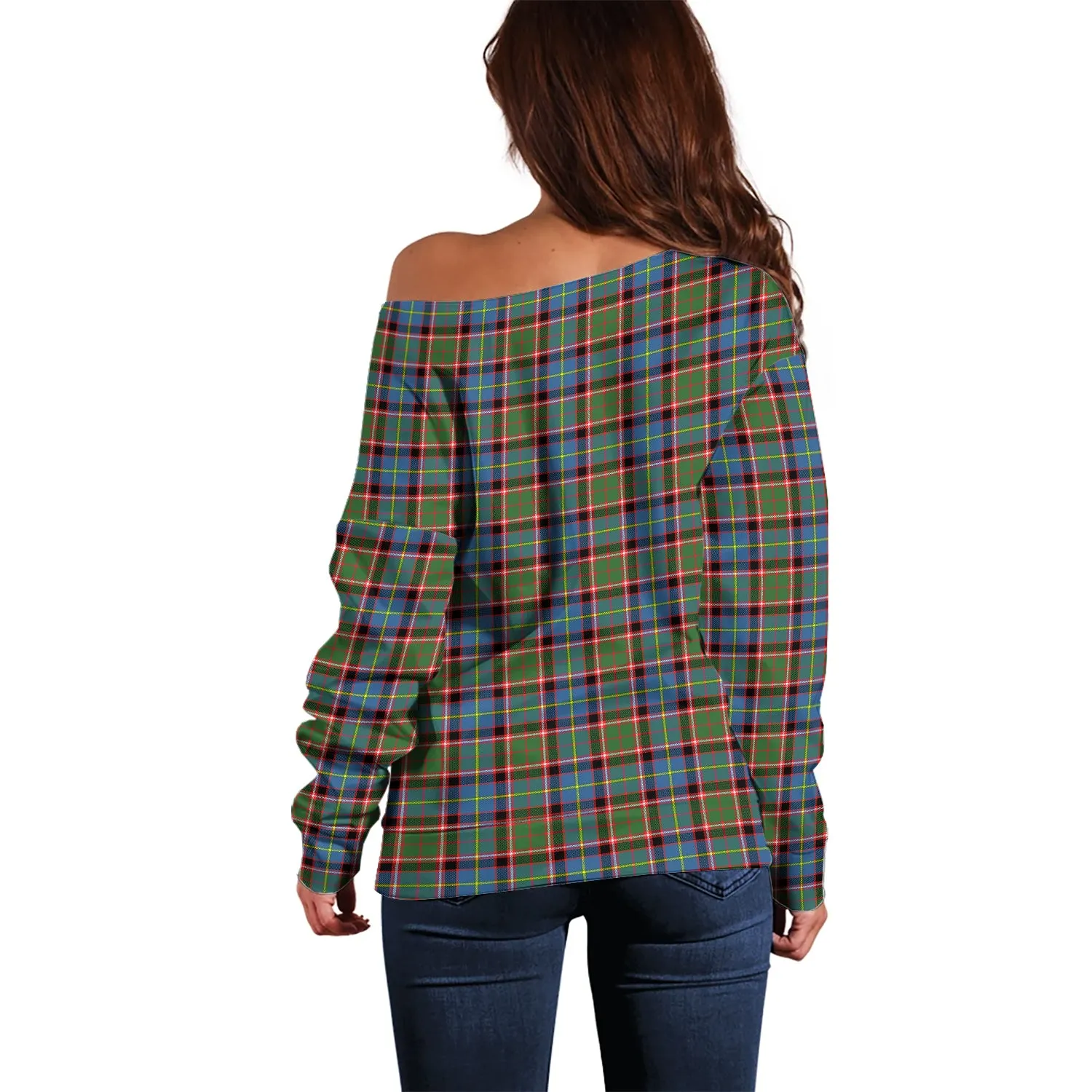 Aikenhead Tartan Off Shoulder Women Sweater