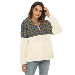 Aikenhead Tartan Women's Borg Fleece Hoodie With Half Zip