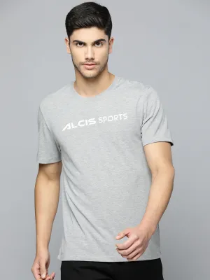 Alcis Men Typography Printed Anti Static Slim Fit Sports T-shirt