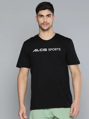 Alcis Men Typography Printed Slim Fit Sports T-shirt