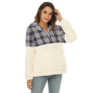 Alexander of Menstry Dress Tartan Women's Borg Fleece Hoodie With Half Zip