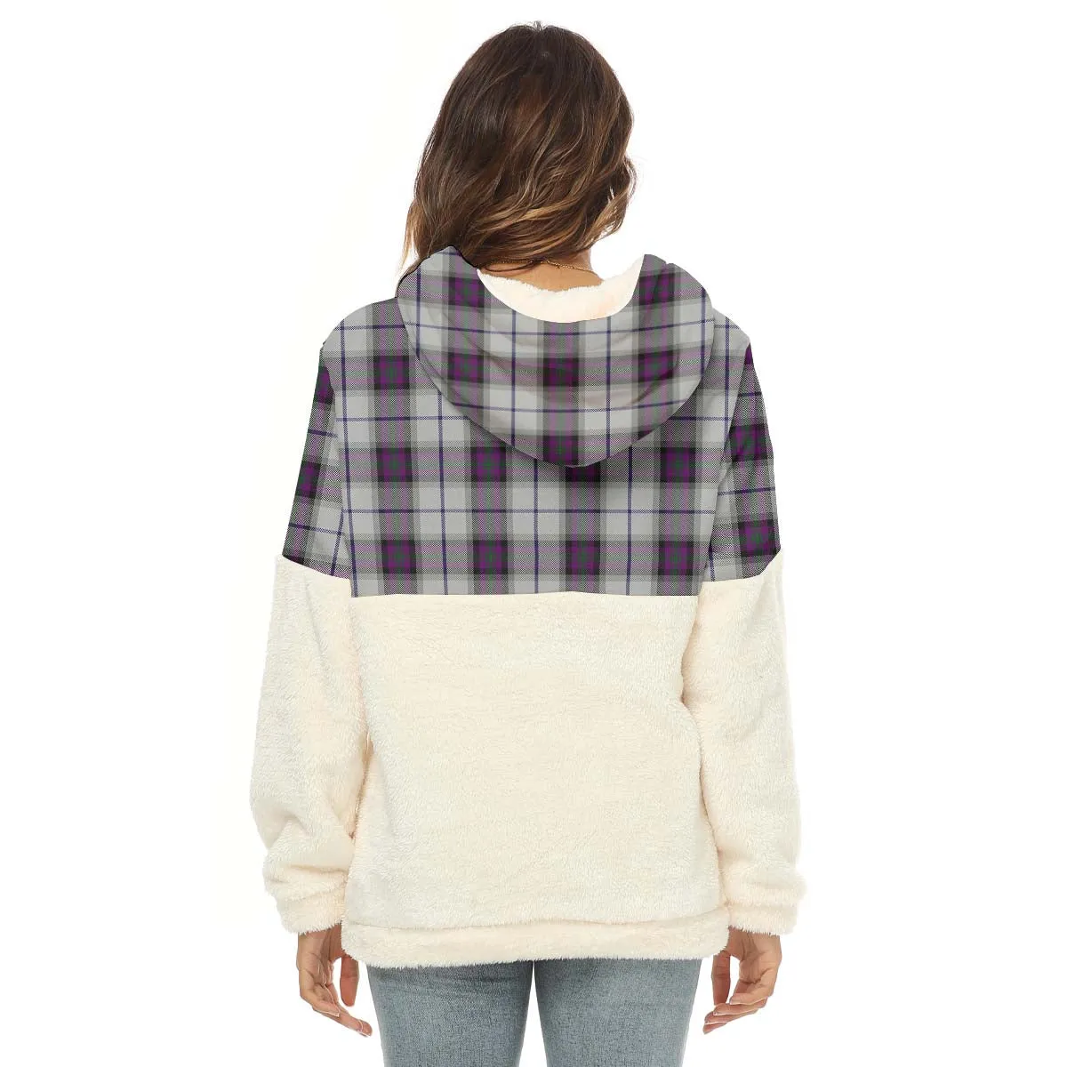 Alexander of Menstry Dress Tartan Women's Borg Fleece Hoodie With Half Zip