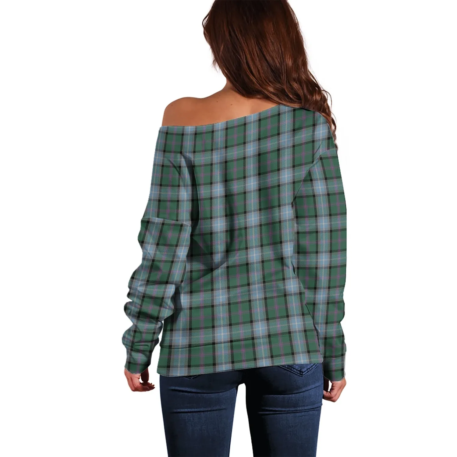 Alexander of Menstry Hunting Tartan Off Shoulder Women Sweater