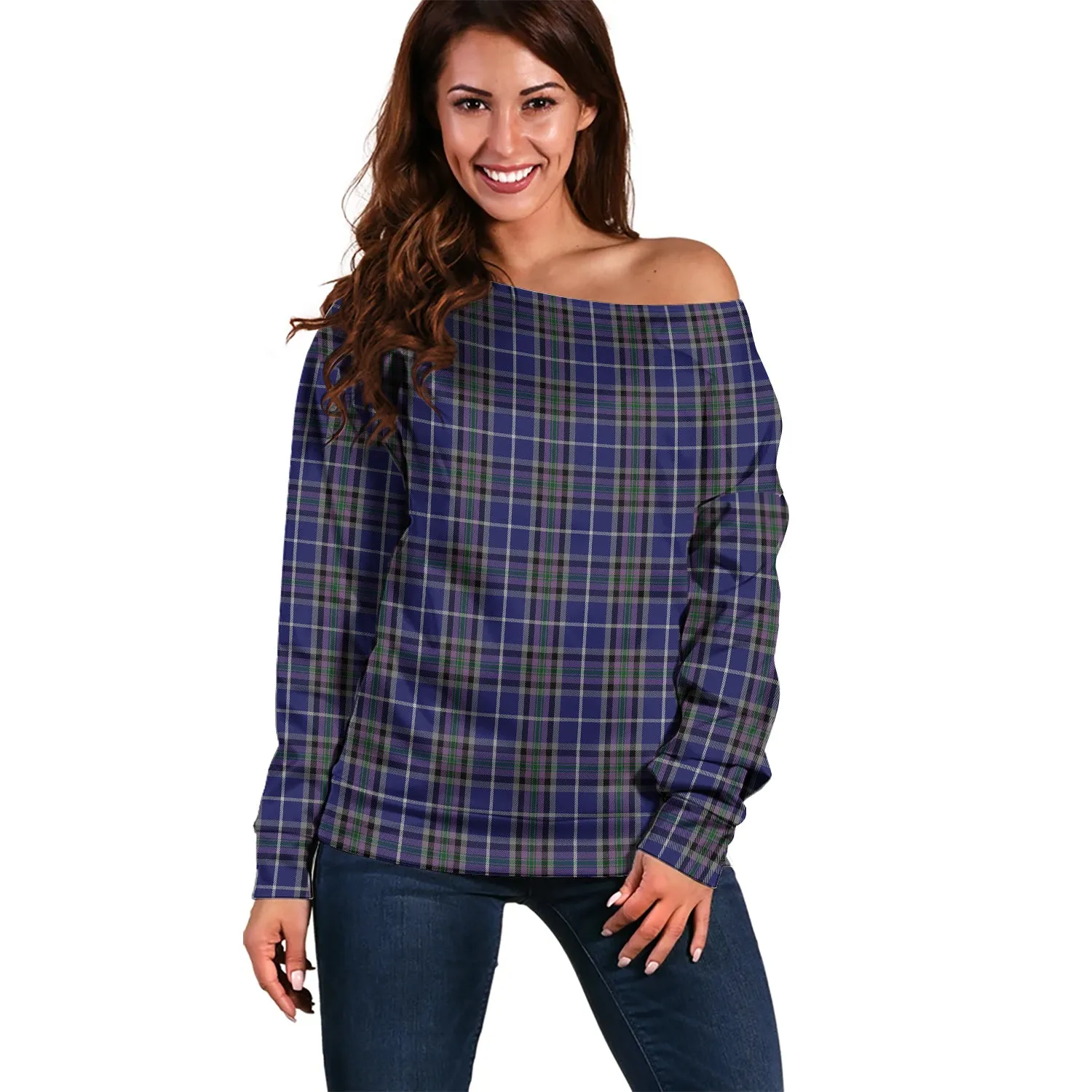 Alexander of Menstry Tartan Off Shoulder Women Sweater