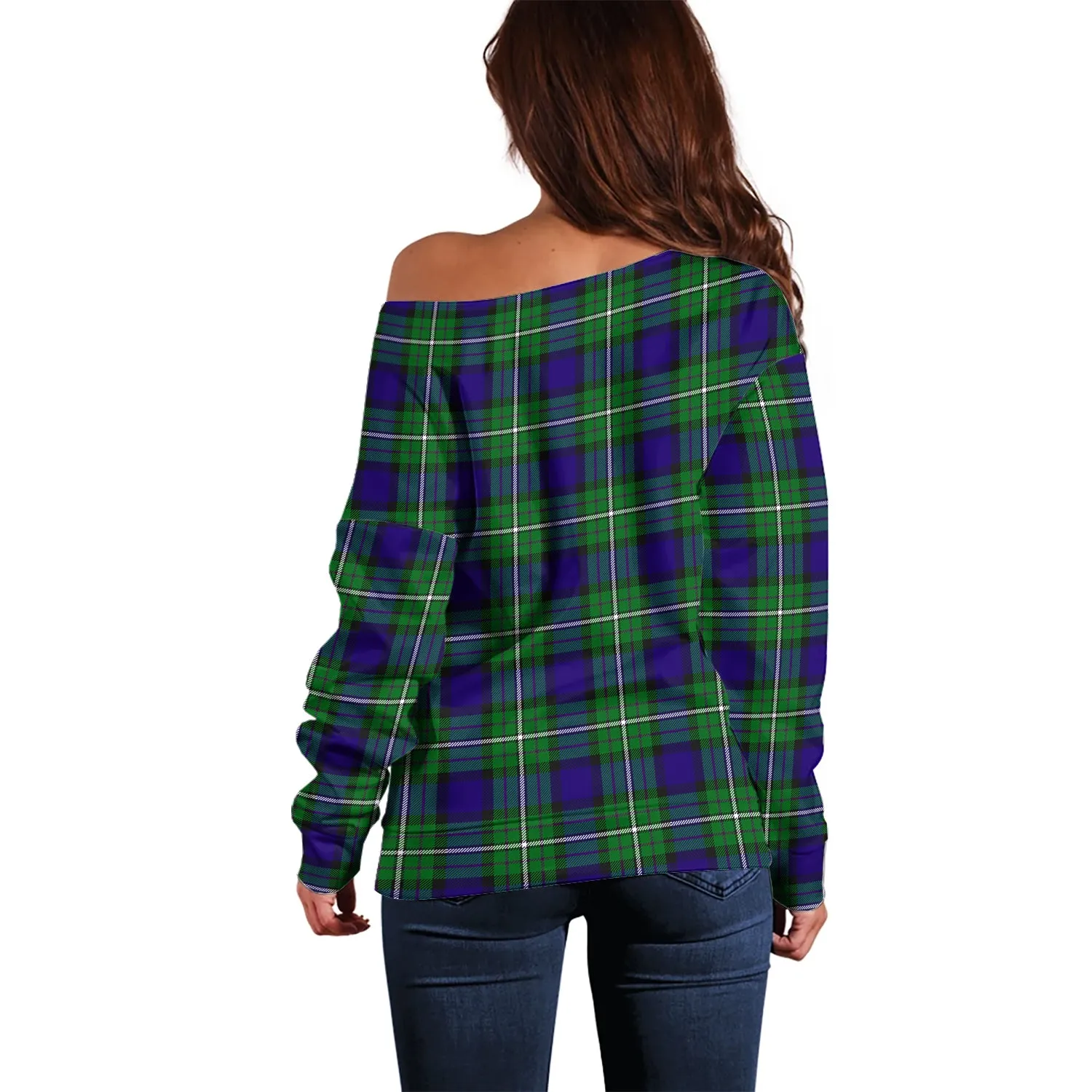 Alexander Tartan Off Shoulder Women Sweater