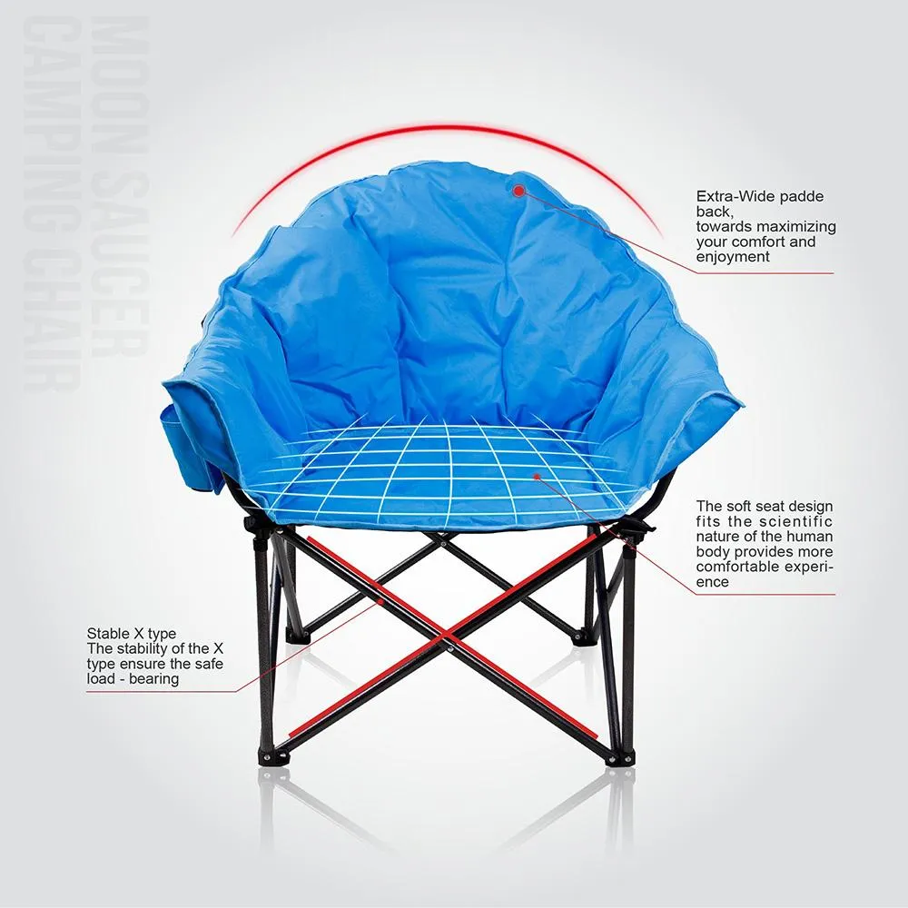 ALPHA CAMP Oversized Padded Camping Chair Moon Chair