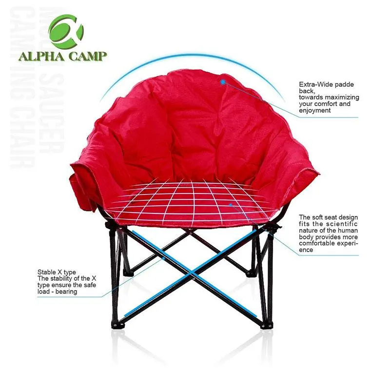 ALPHA CAMP Oversized Padded Camping Chair Moon Chair