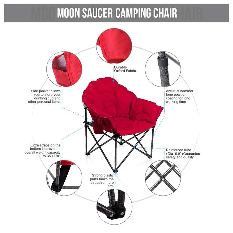 ALPHA CAMP Oversized Padded Camping Chair Moon Chair