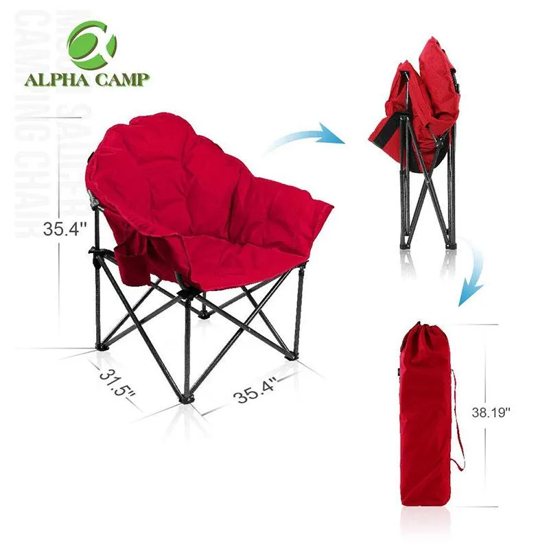 ALPHA CAMP Oversized Padded Camping Chair Moon Chair