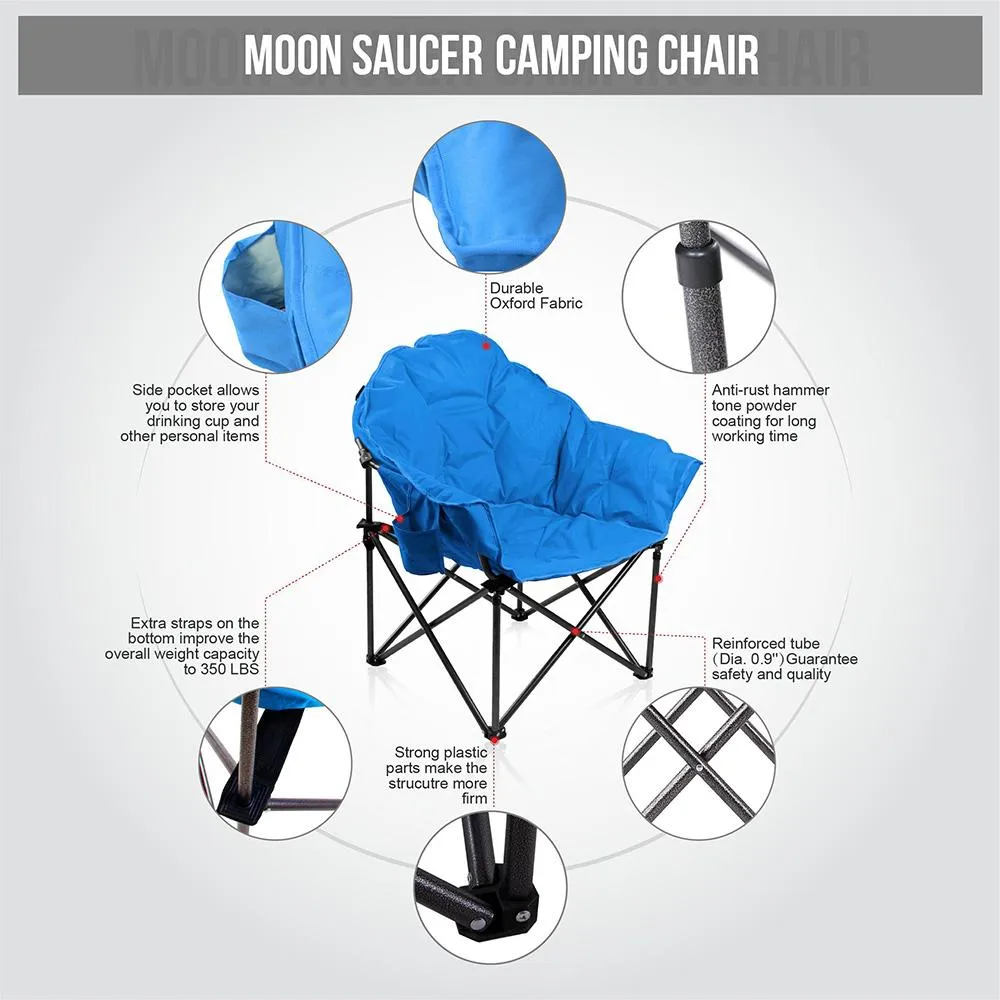 ALPHA CAMP Oversized Padded Camping Chair Moon Chair