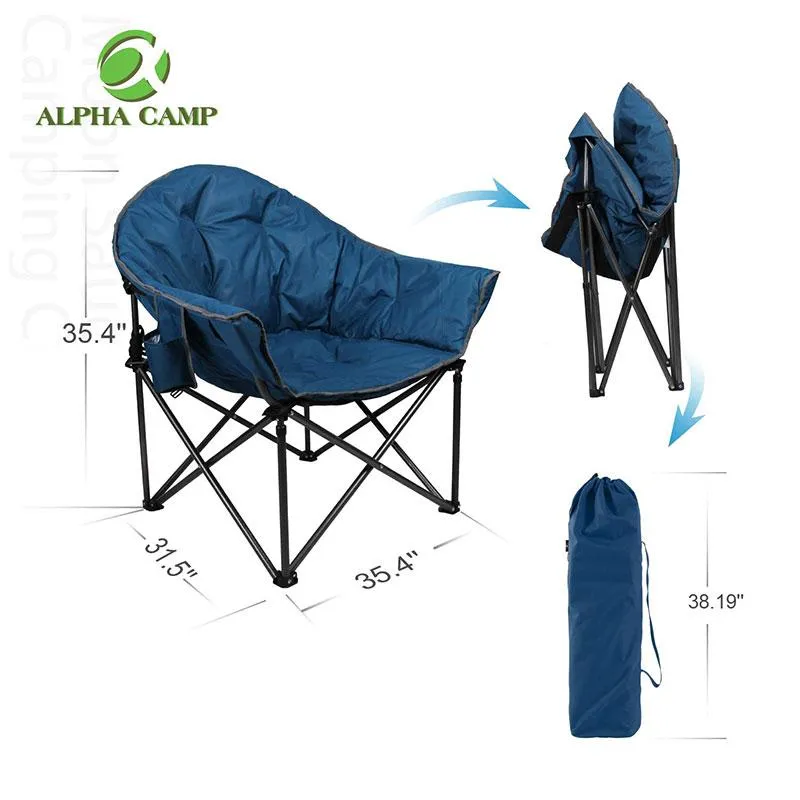 ALPHA CAMP Oversized Padded Camping Chair Moon Chair