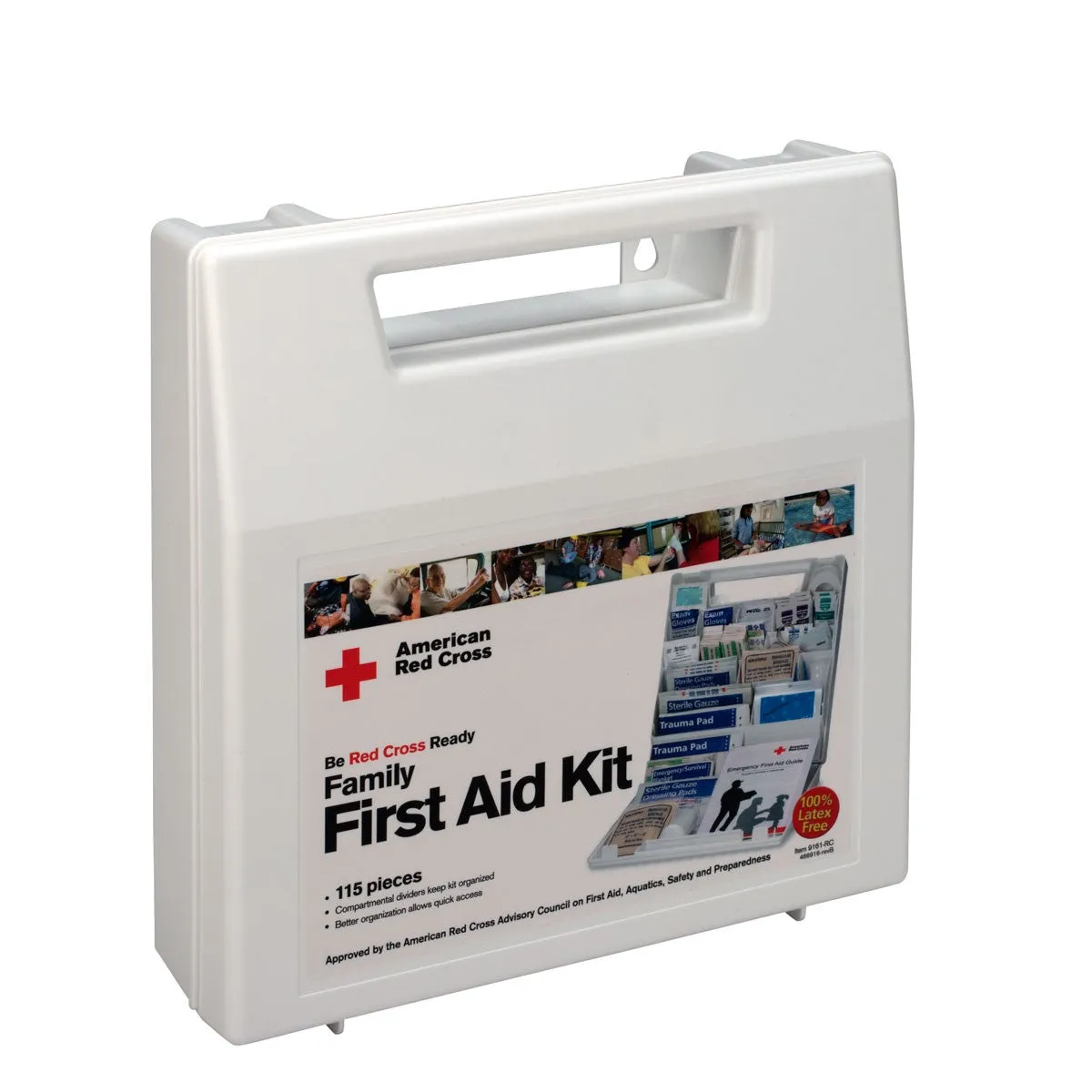 American Red Cross Deluxe Family First Aid Kit, Plastic Case - W-9161-RC