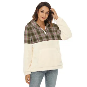 Anderson Dress Tartan Women's Borg Fleece Hoodie With Half Zip