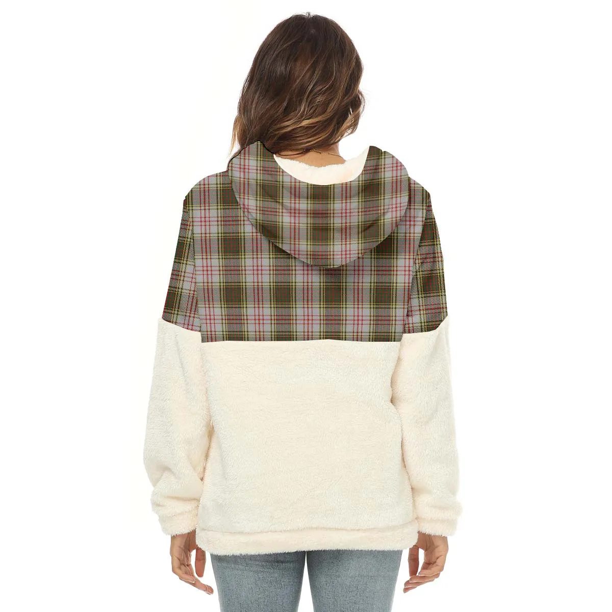 Anderson Dress Tartan Women's Borg Fleece Hoodie With Half Zip