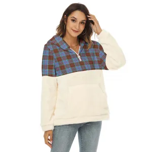 Anderson Modern Tartan Women's Borg Fleece Hoodie With Half Zip