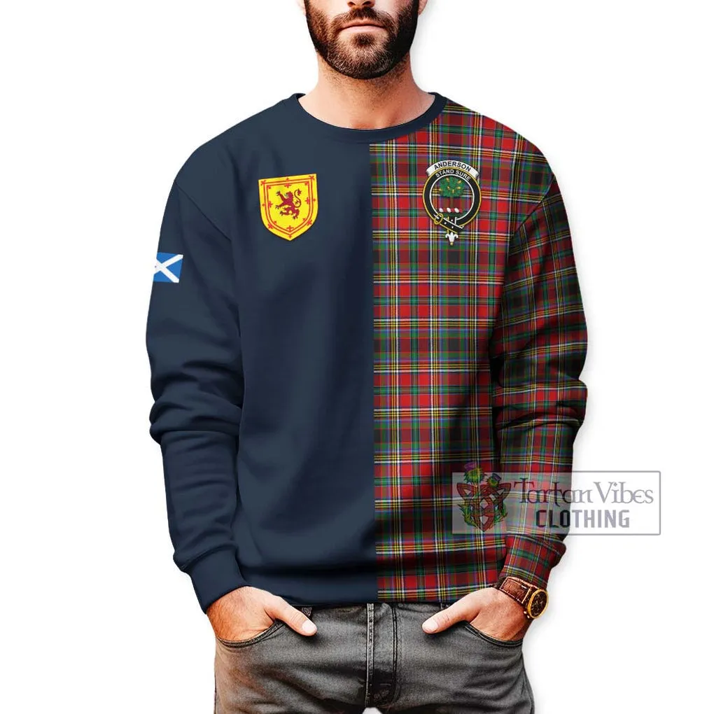 Anderson of Arbrake Tartan Sweatshirt Alba with Scottish Lion Royal Arm Half Style