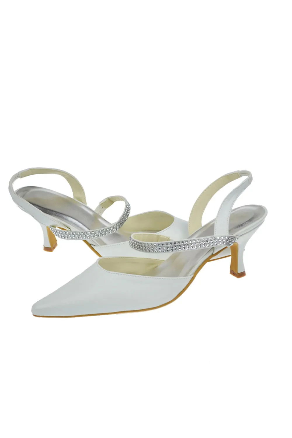 Ankle Straps Handmade White Close Toe Wedding Shoes  S4