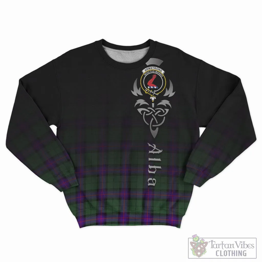 Armstrong Modern Tartan Sweatshirt Featuring Alba Gu Brath Family Crest Celtic Inspired