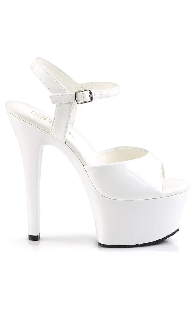 ASPIRE-609 White Patent Heels