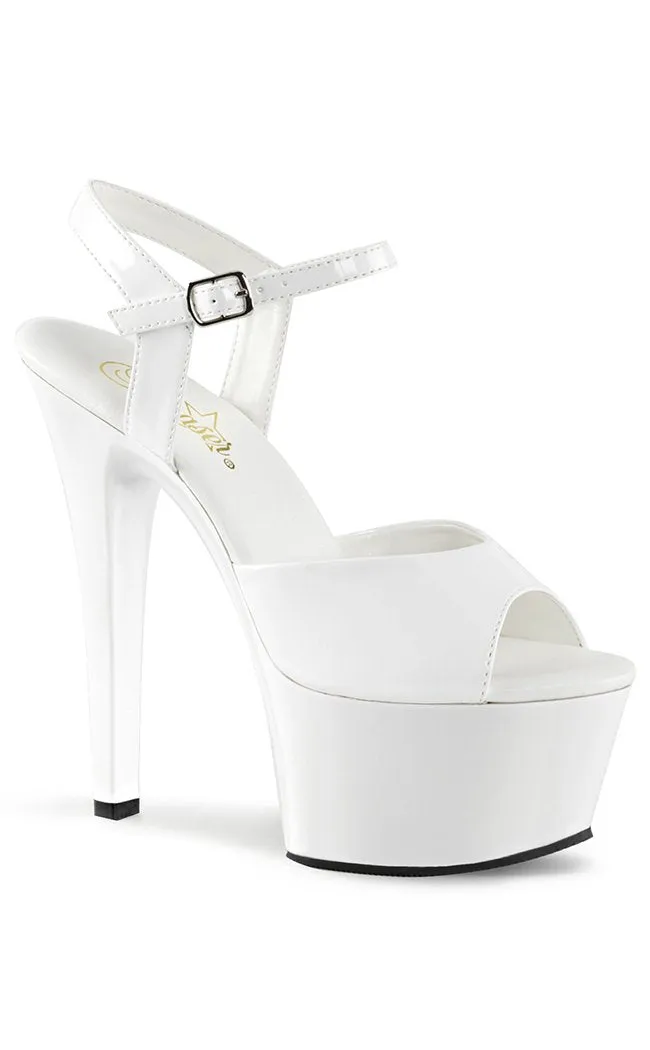 ASPIRE-609 White Patent Heels