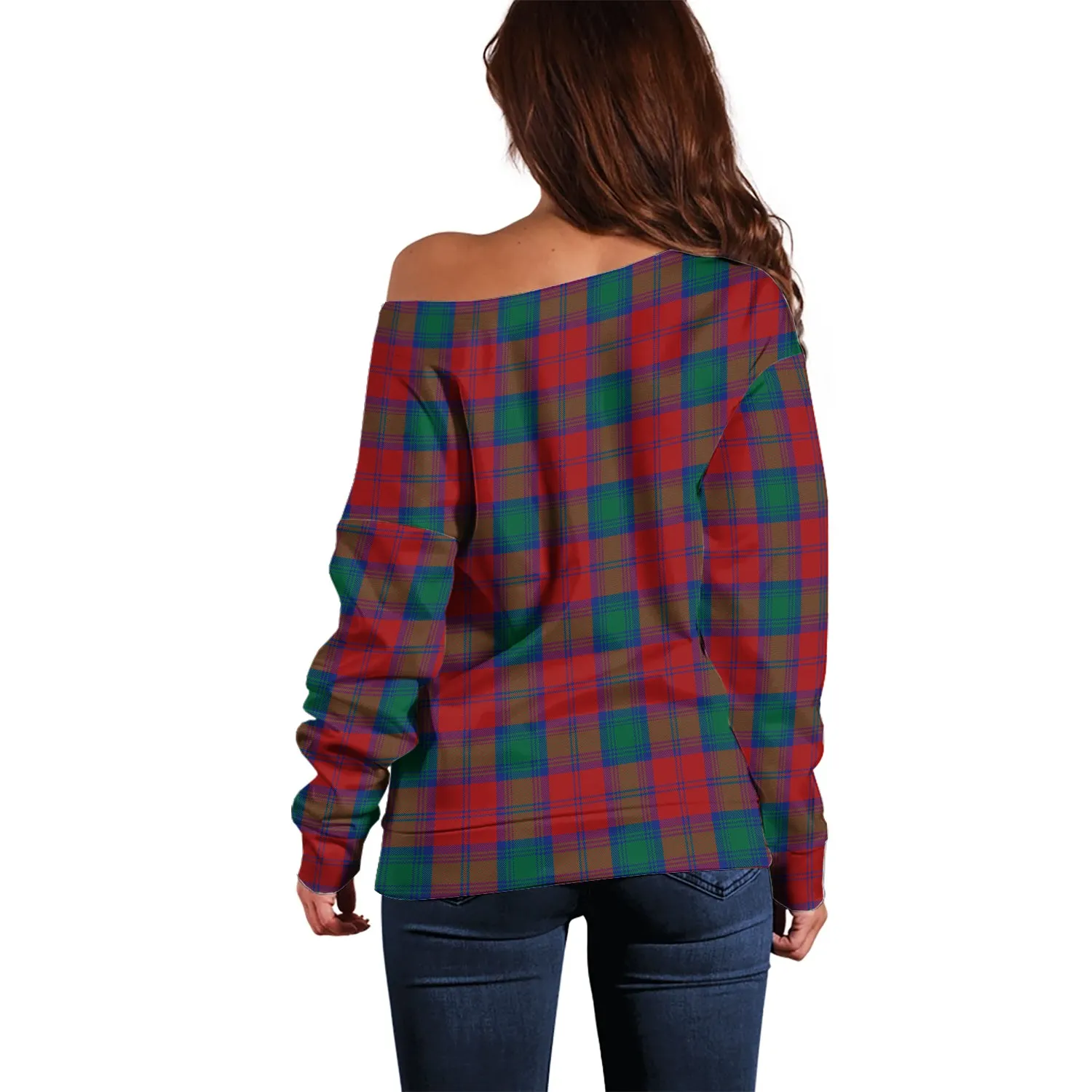 Auchinleck (Affleck) Tartan Off Shoulder Women Sweater