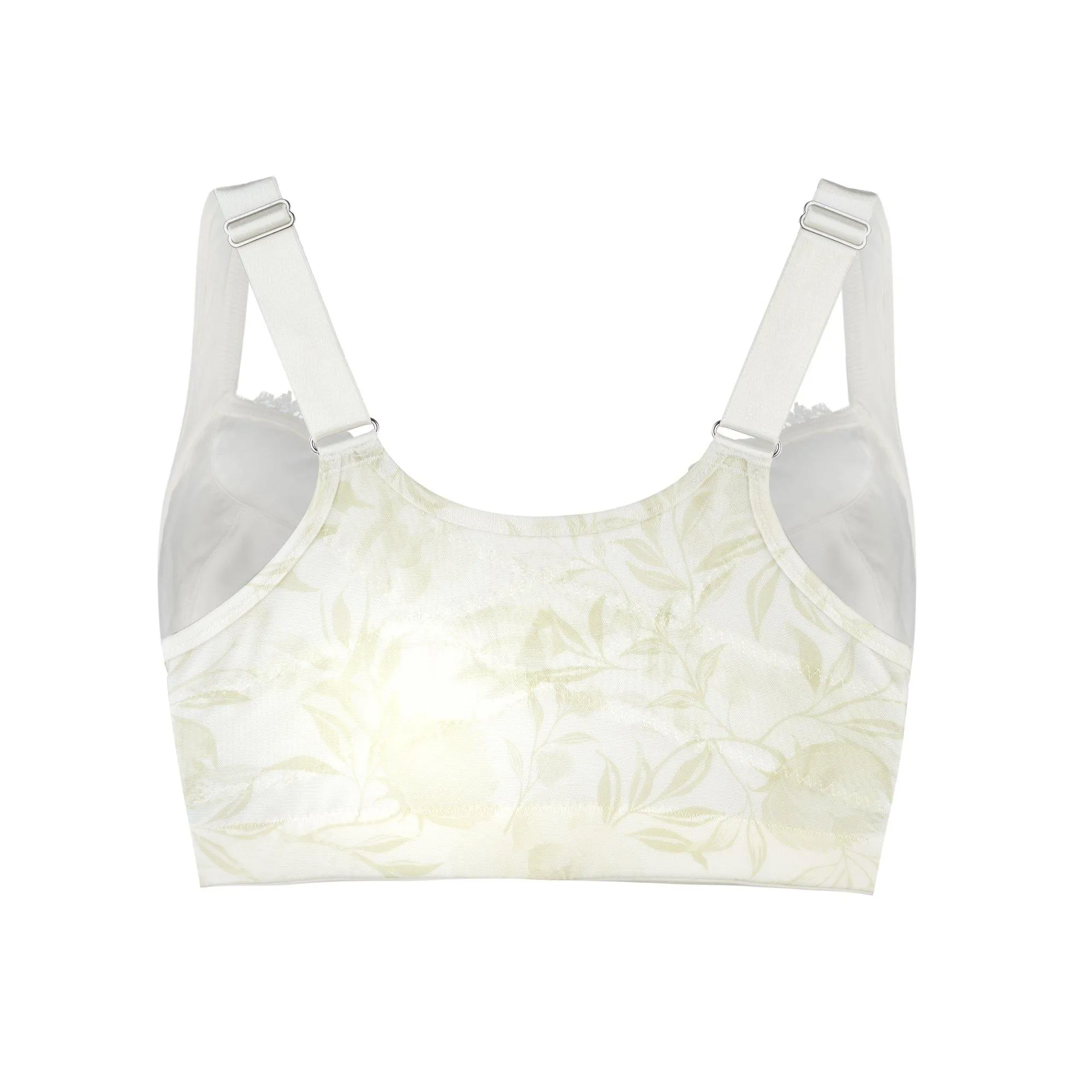 Back Support Silk & Organic Cotton Sports Bra (Floral Spritz & Lily white)