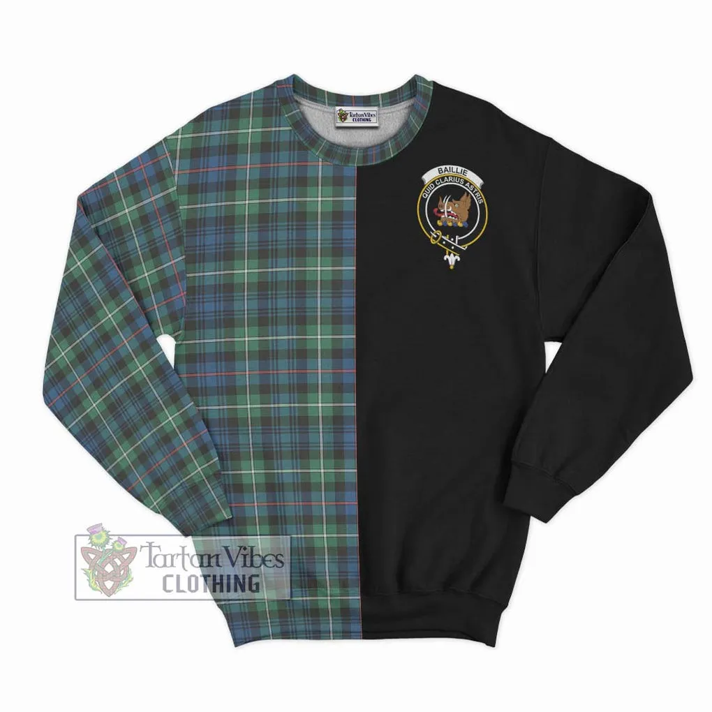 Baillie Ancient Tartan Sweatshirt with Family Crest and Half Of Me Style