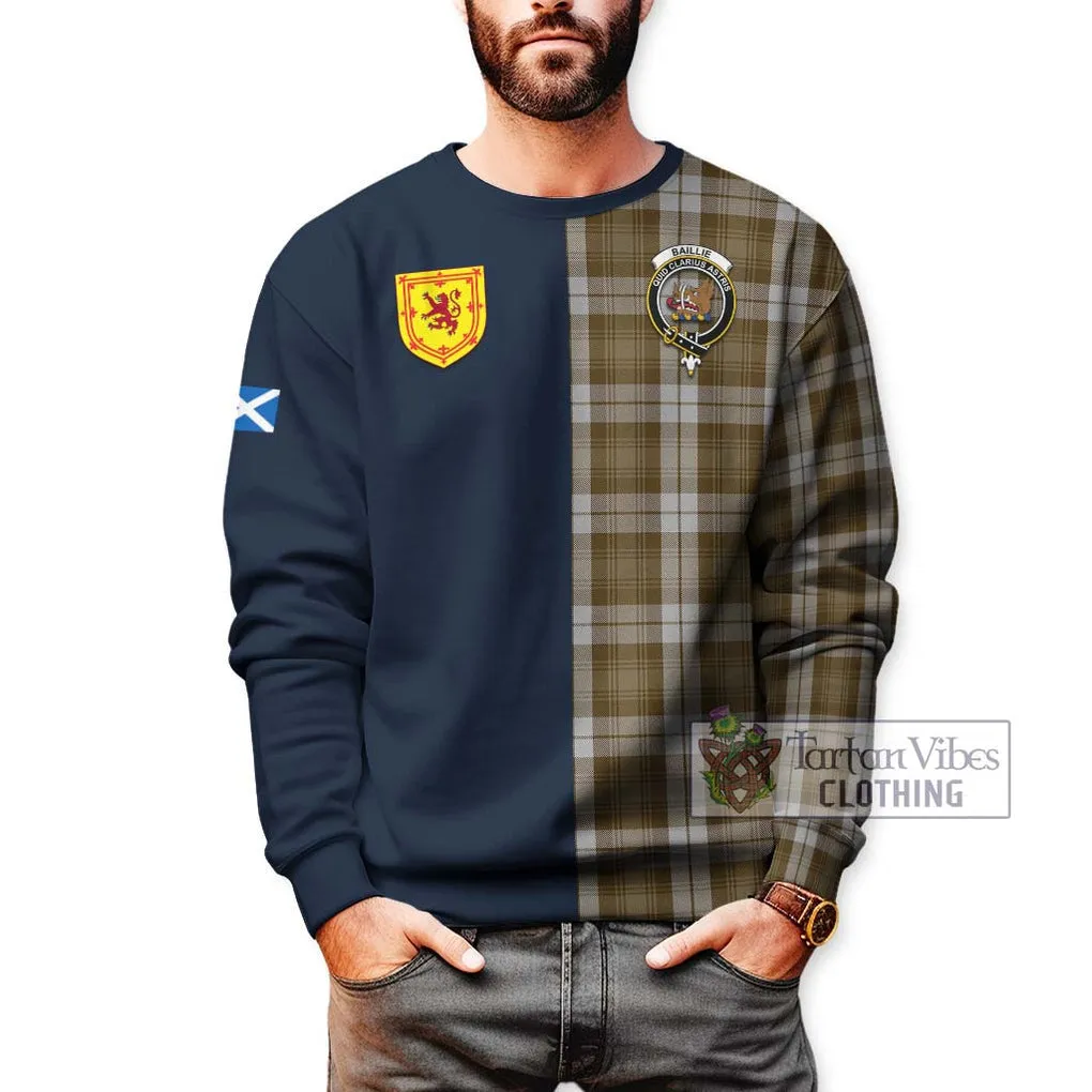 Baillie Dress Tartan Sweatshirt Alba with Scottish Lion Royal Arm Half Style