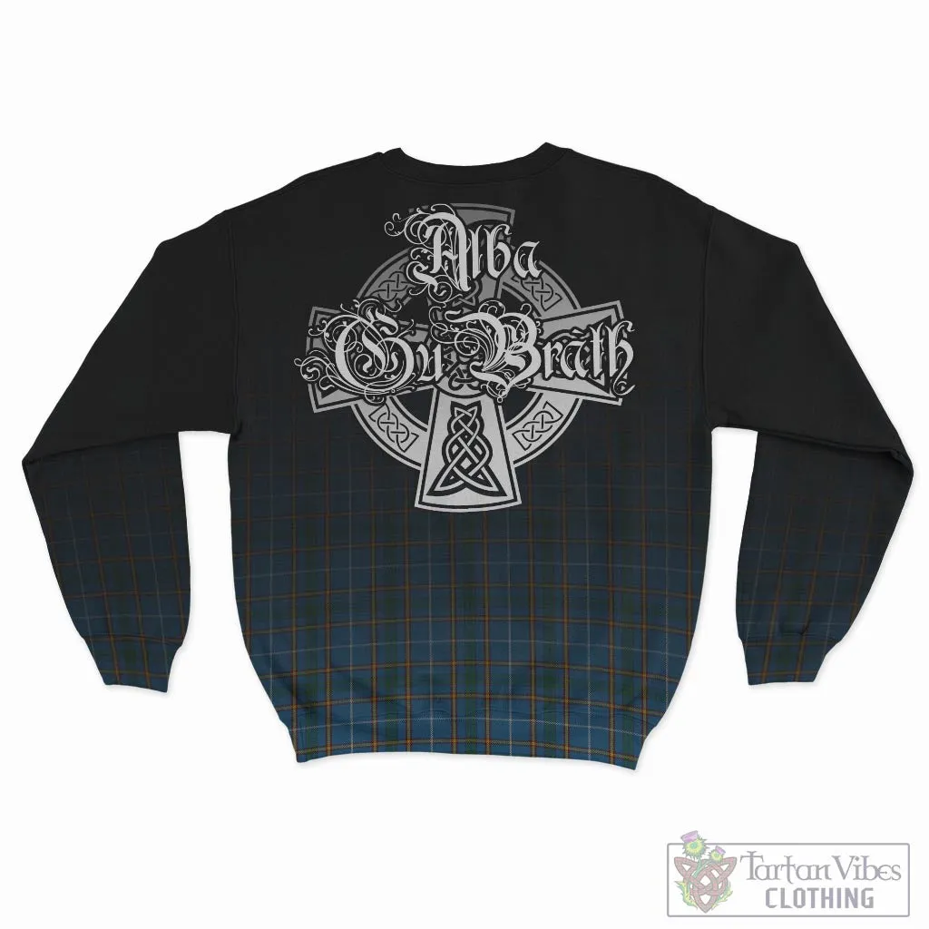 Bain Tartan Sweatshirt Featuring Alba Gu Brath Family Crest Celtic Inspired