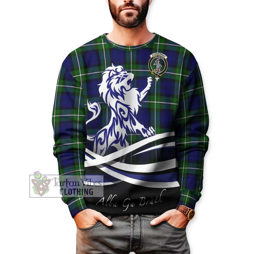 Bannerman Tartan Sweatshirt with Alba Gu Brath Regal Lion Emblem