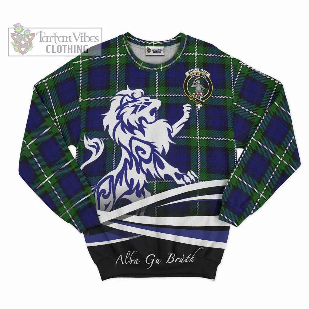 Bannerman Tartan Sweatshirt with Alba Gu Brath Regal Lion Emblem