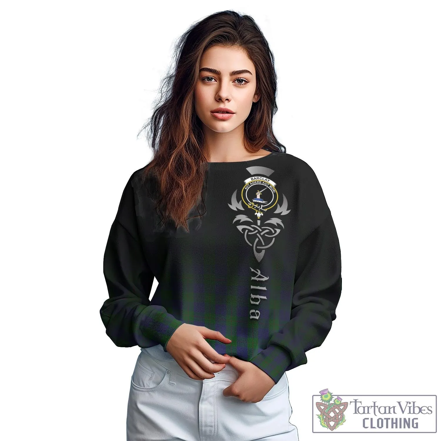 Barclay Tartan Sweatshirt Featuring Alba Gu Brath Family Crest Celtic Inspired