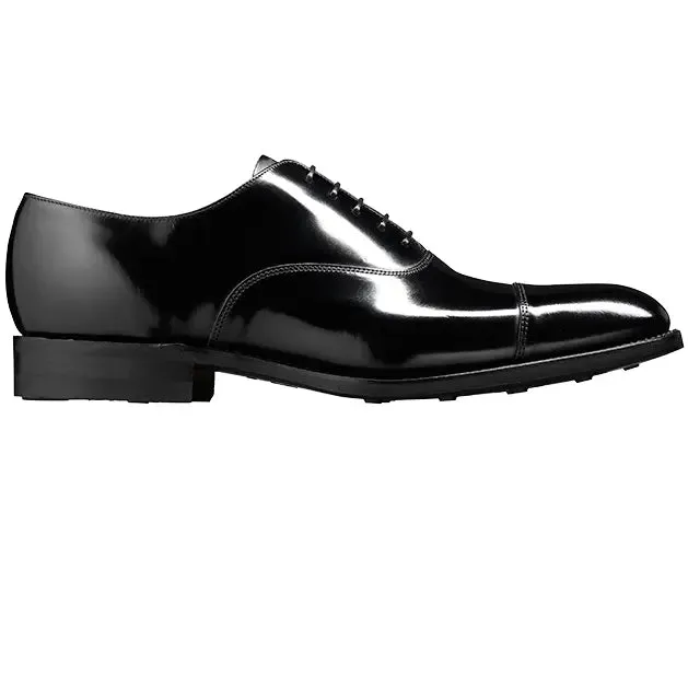 BARKER Cheltenham Shoes - Mens Oxford Style - Black Hi-Shine