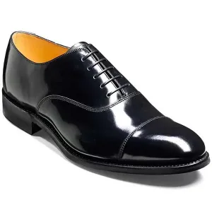 BARKER Cheltenham Shoes - Mens Oxford Style - Black Hi-Shine