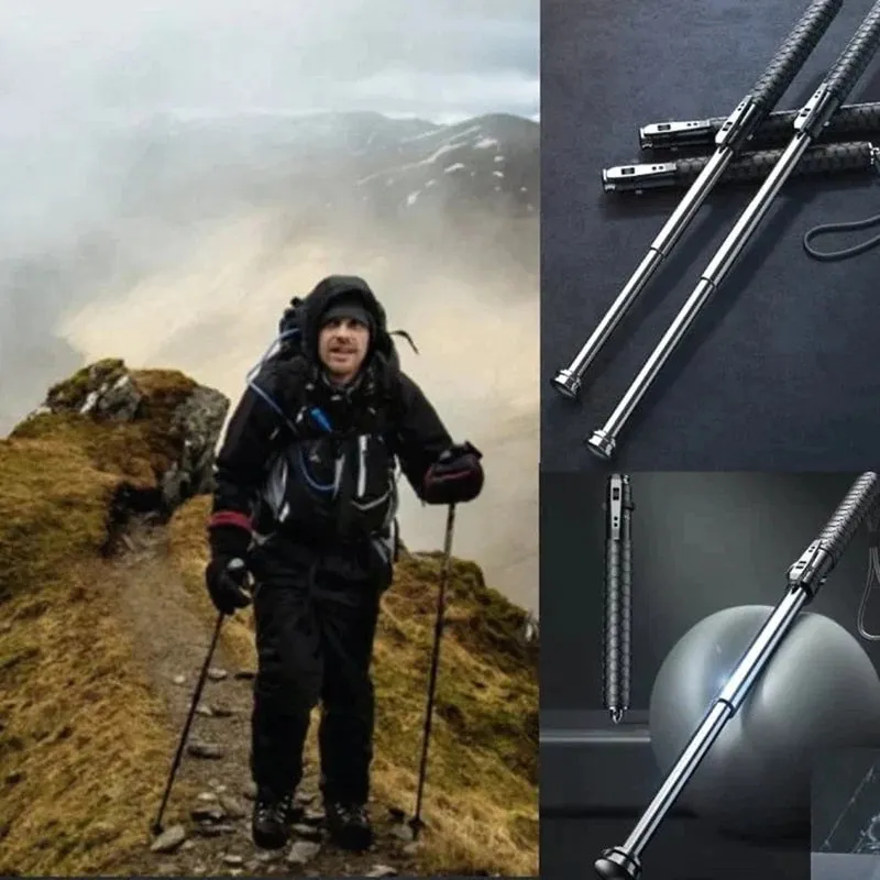 Baton | Safe Hiking Heavy Metal Stick Rod | Automatic Retractable Hiking Stick - Enhanced Self-Defense Rod