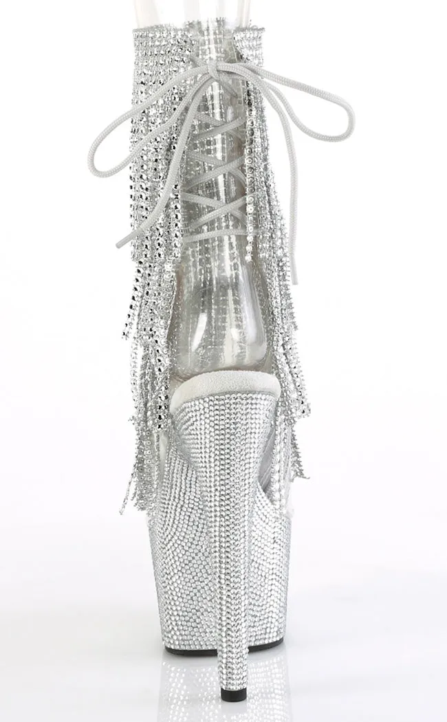 BEJEWELED-1017RSF-7 Clear & Silver Rhinestone Boots