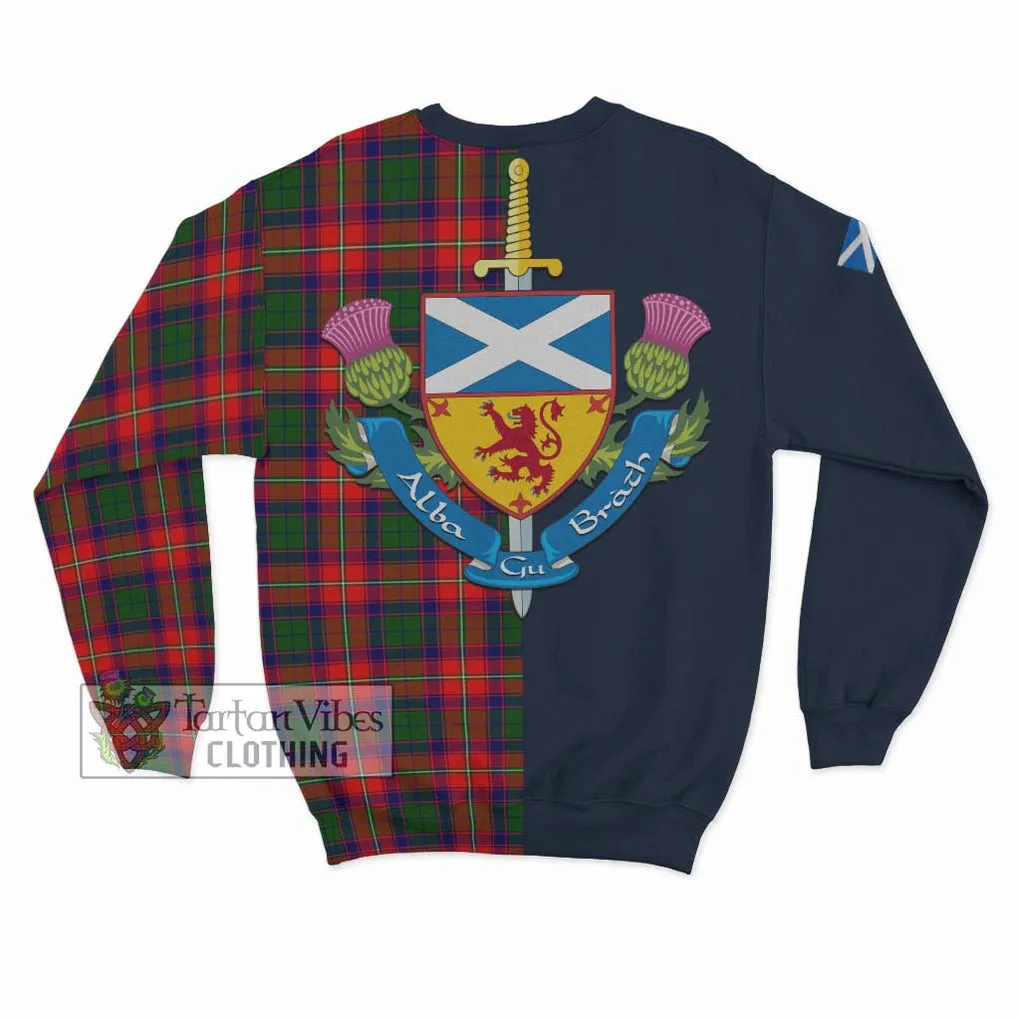 Belshes Tartan Sweatshirt Alba with Scottish Lion Royal Arm Half Style